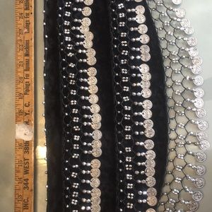 Turkish black velvet coin belt